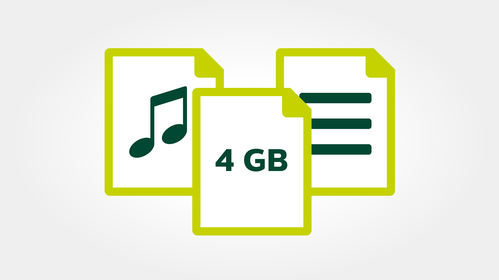 4 GB built in for extra long recording hours