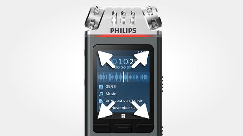 Large color display for clear recording status information