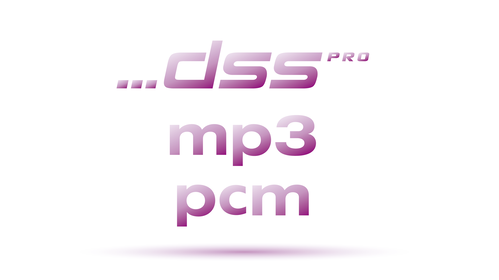 High recording quality in DSS, MP3 and PCM format