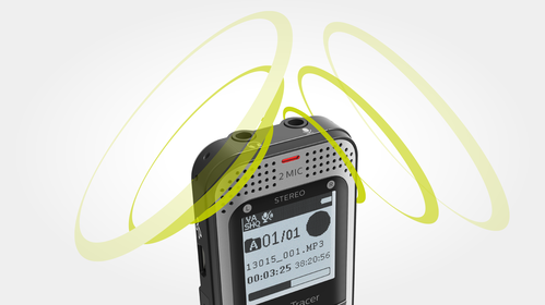 Two high-quality stereo microphones for excellent sound quality