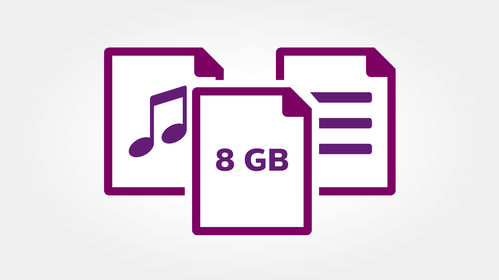 8 GB internal memory for up to 88 days of recording
