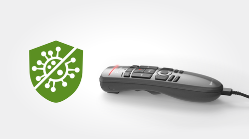 Hygienic surface for improved efficiency in disinfecting the device