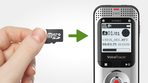 MicroSD memory card slot for virtually unlimited recording