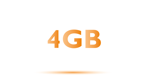 4 GB memory built-in for up to 44 days of recording