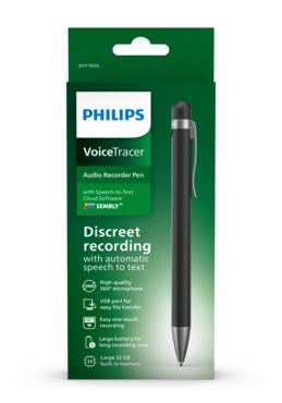 VoiceTracer Audio Recorder Pen with Sembly Speech-to-Text Cloud Software