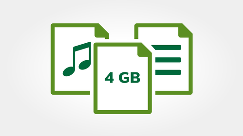 4 GB built in for extra long recording hours