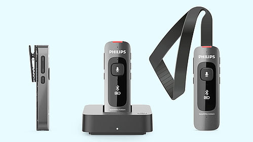 Compact, wearable design for seamless stationary, mobile, and hands-free use