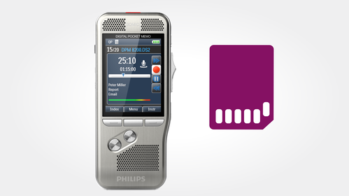 Exchangeable memory card for unlimited recording